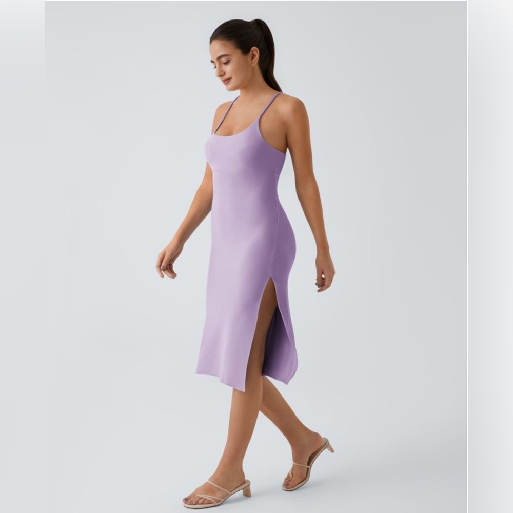 NWOT Halara Lavender Lace-Up Midi Dress | Size S